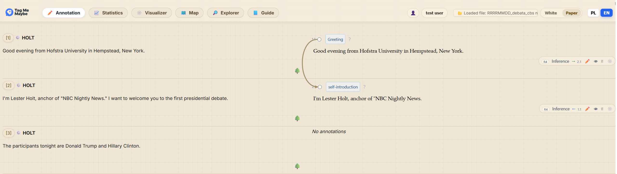 Relation visualization