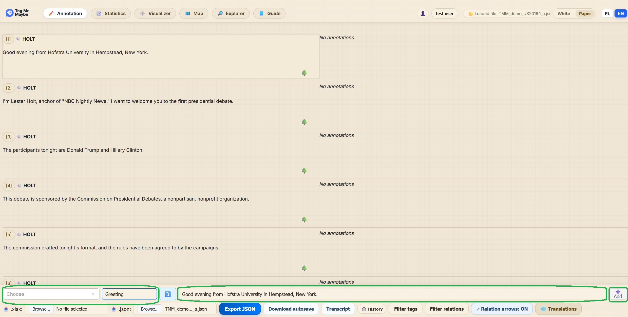 Creating an annotation