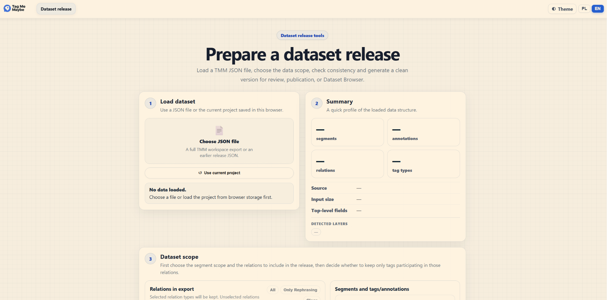 Dataset release tools module